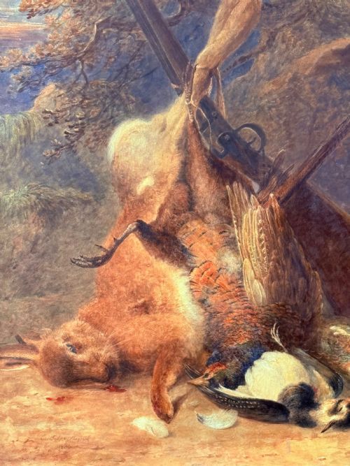 George Sydney Shepherd (1784 -1862) - Exhibition Size Watercolour  and Bodycolour of a Hare and Game.