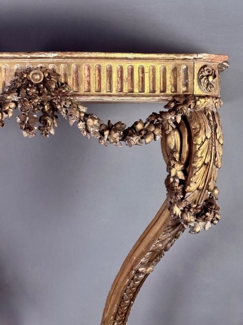 Fine 19th Century French Carved Gilt Wood Console Table Base by Felix-alfred Ternisien
