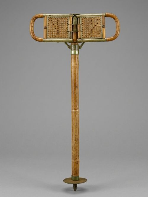Edwardian Bamboo and Woven Cane Shooting Stick or Sporting Seat Cane
