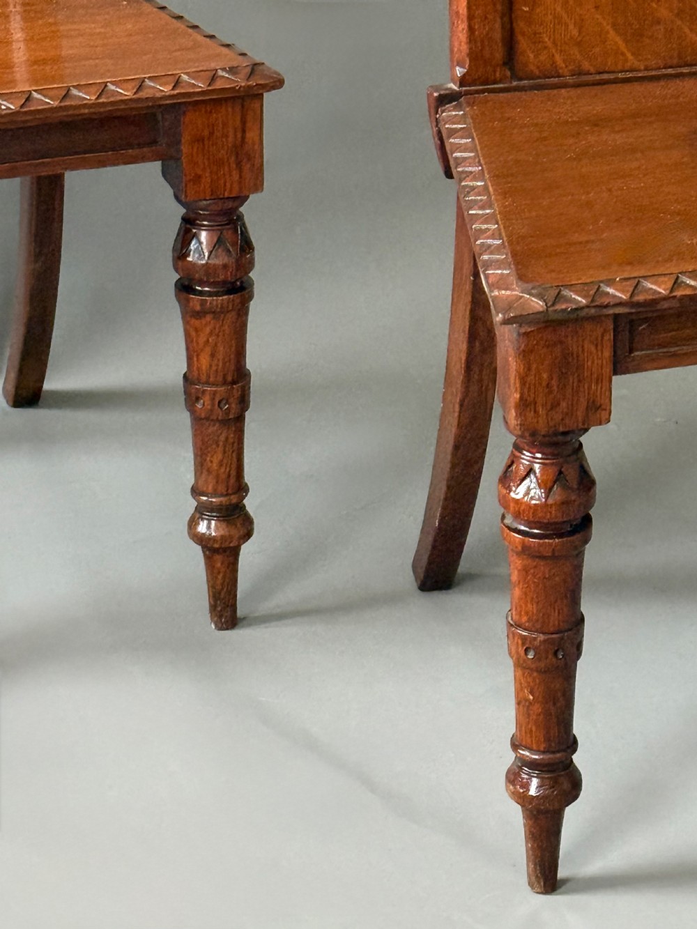 PAIR OF 19TH CENTURY GOTHIC CARVED HALL CHAIRS View III
