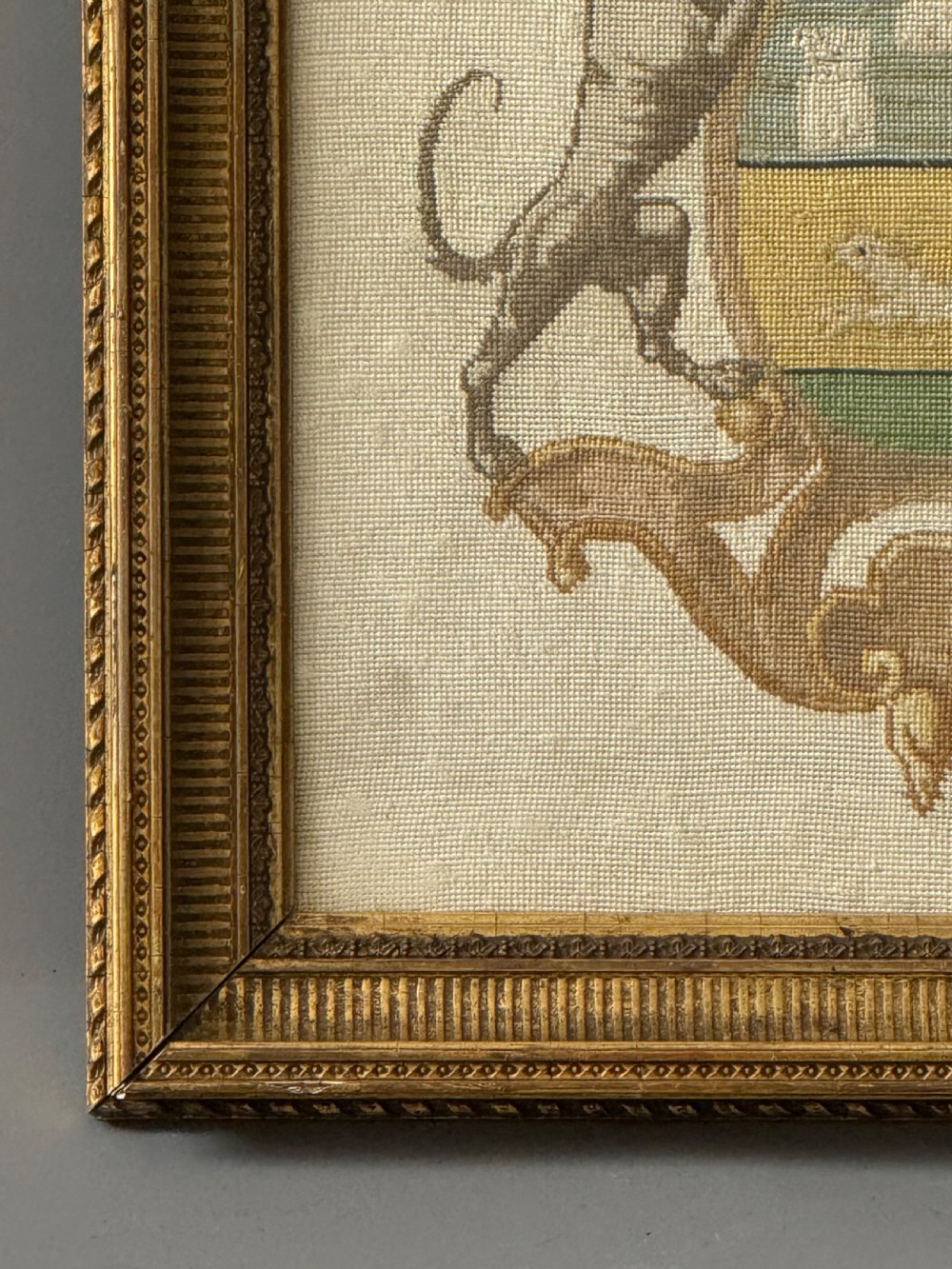19TH CENTURY FRENCH PETIT POINT ARMORIAL TAPESTRY  View III