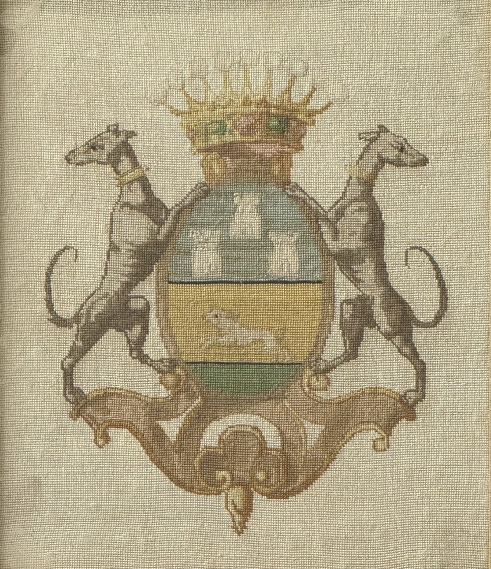 19TH CENTURY FRENCH PETIT POINT ARMORIAL TAPESTRY  View IX