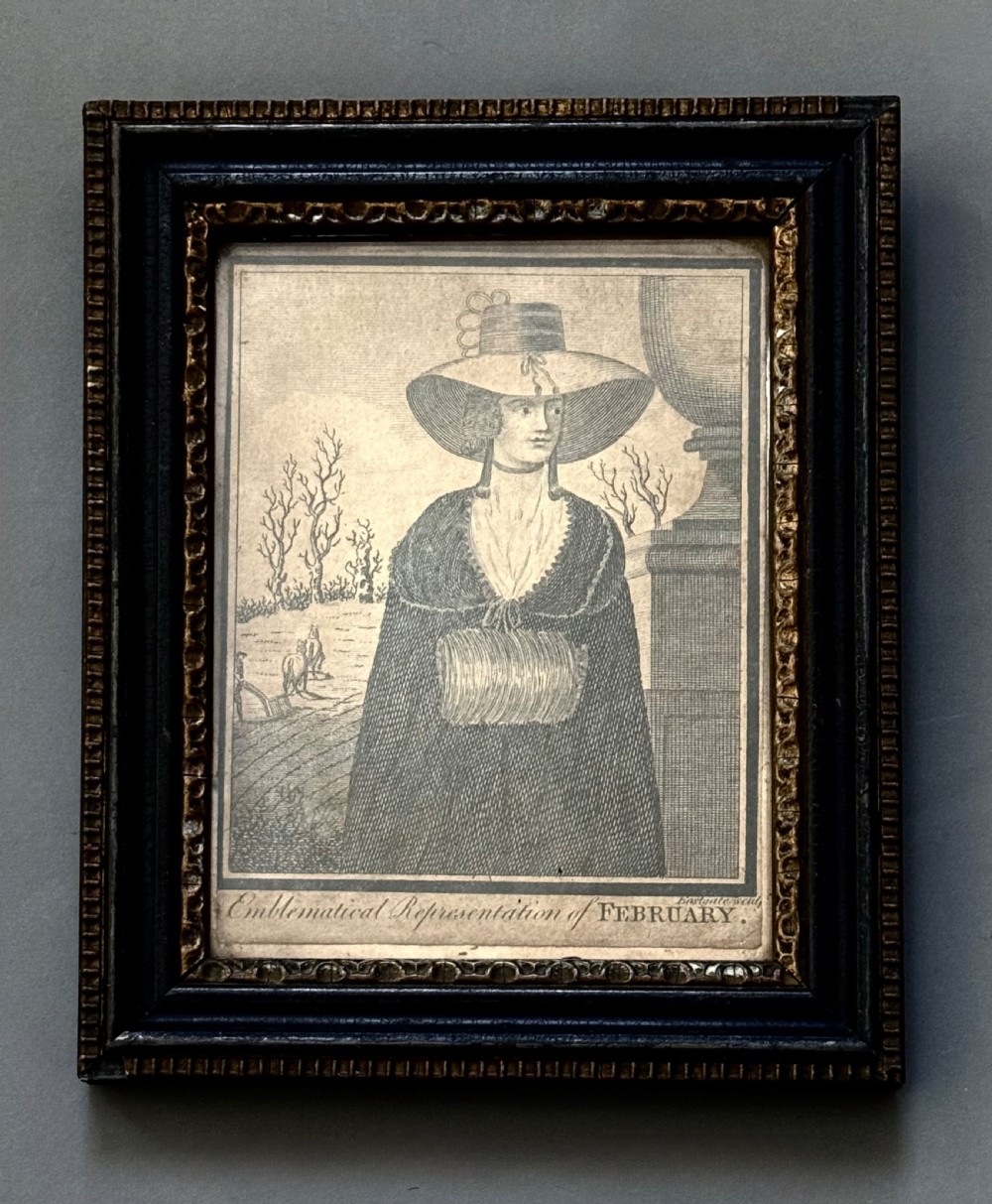 SIX GEORGIAN FASHION ENGRAVINGS OF LADIES EMBLEMATIC OF THE SEASONS  View V