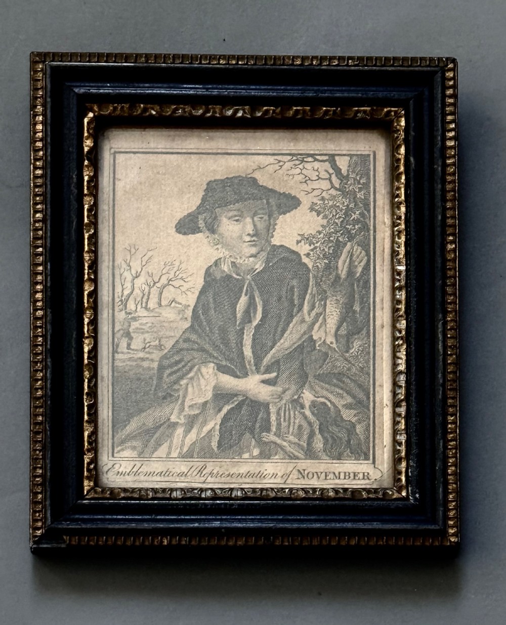 SIX GEORGIAN FASHION ENGRAVINGS OF LADIES EMBLEMATIC OF THE SEASONS  View VII