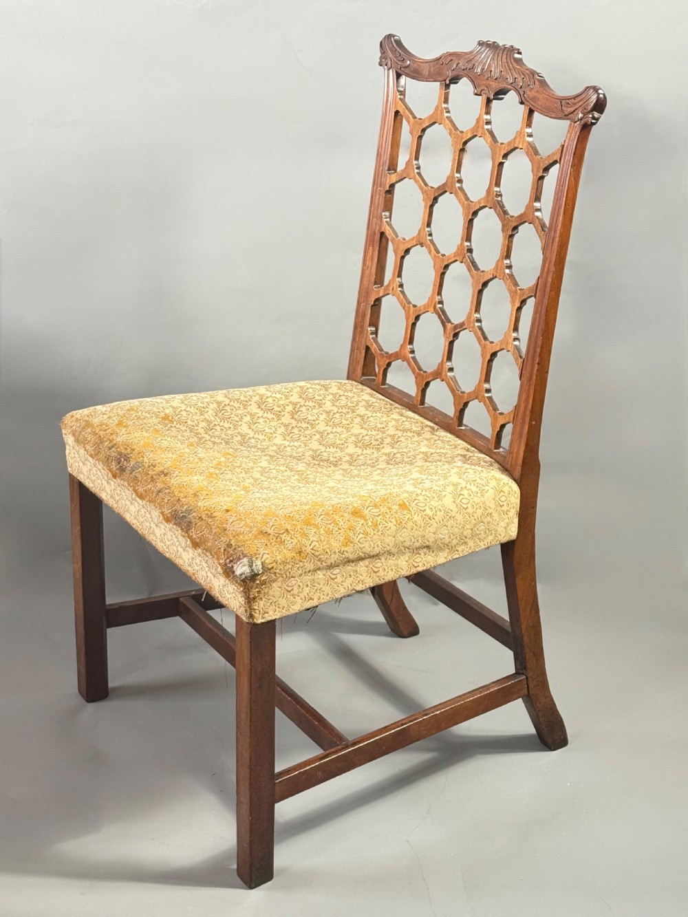 FINE CARVED GEORGE III MAHOGANY SIDE CHAIR C.1760 (FOR REHUPOLSTERY) View VIII