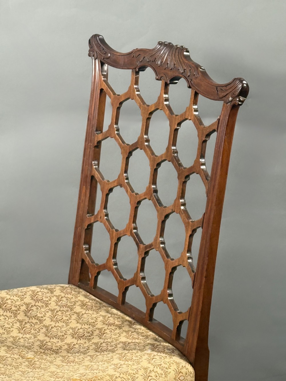 FINE CARVED GEORGE III MAHOGANY SIDE CHAIR C.1760 (FOR REHUPOLSTERY) View X