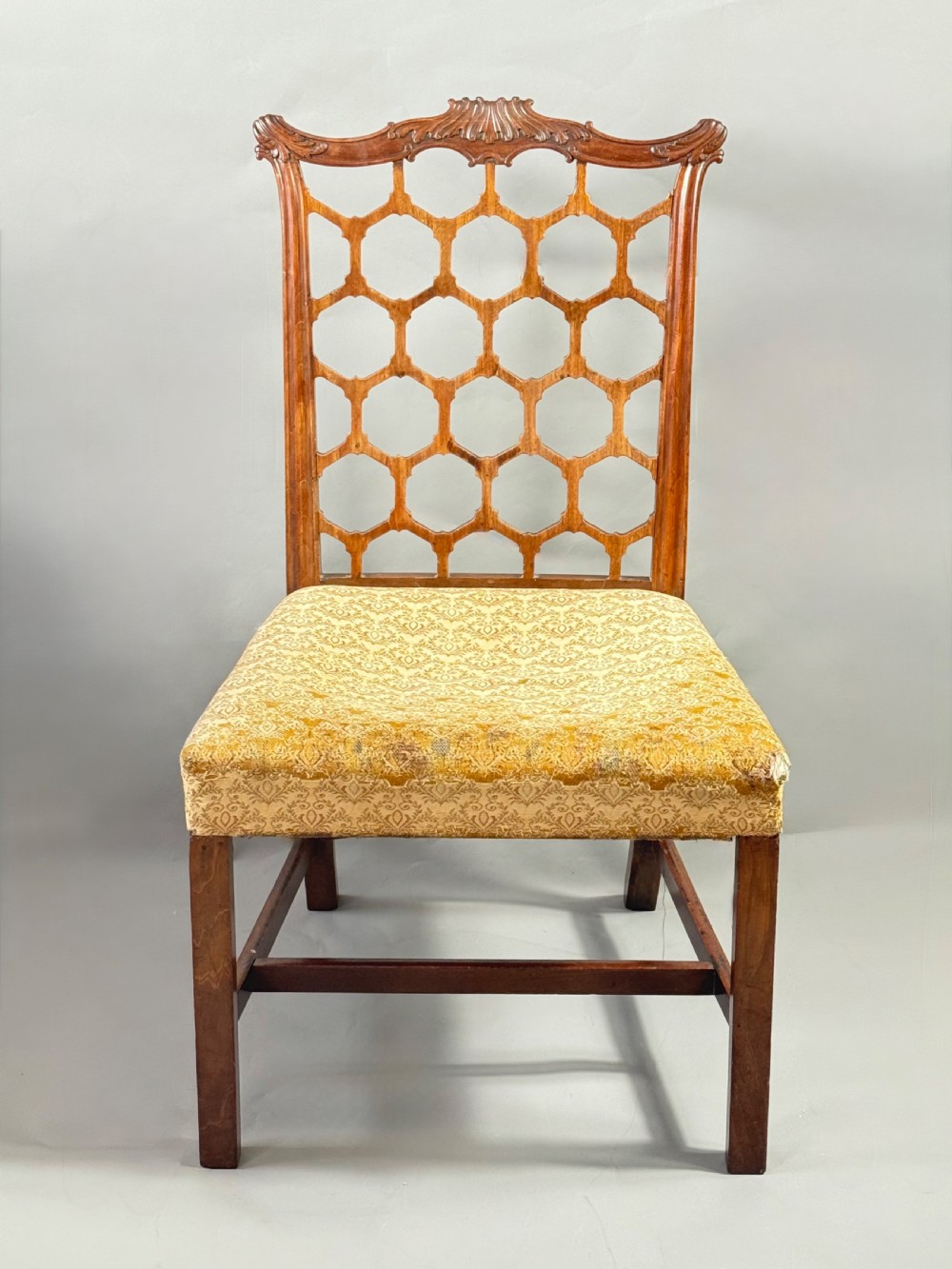 FINE CARVED GEORGE III MAHOGANY SIDE CHAIR C.1760 (FOR REHUPOLSTERY) View XI