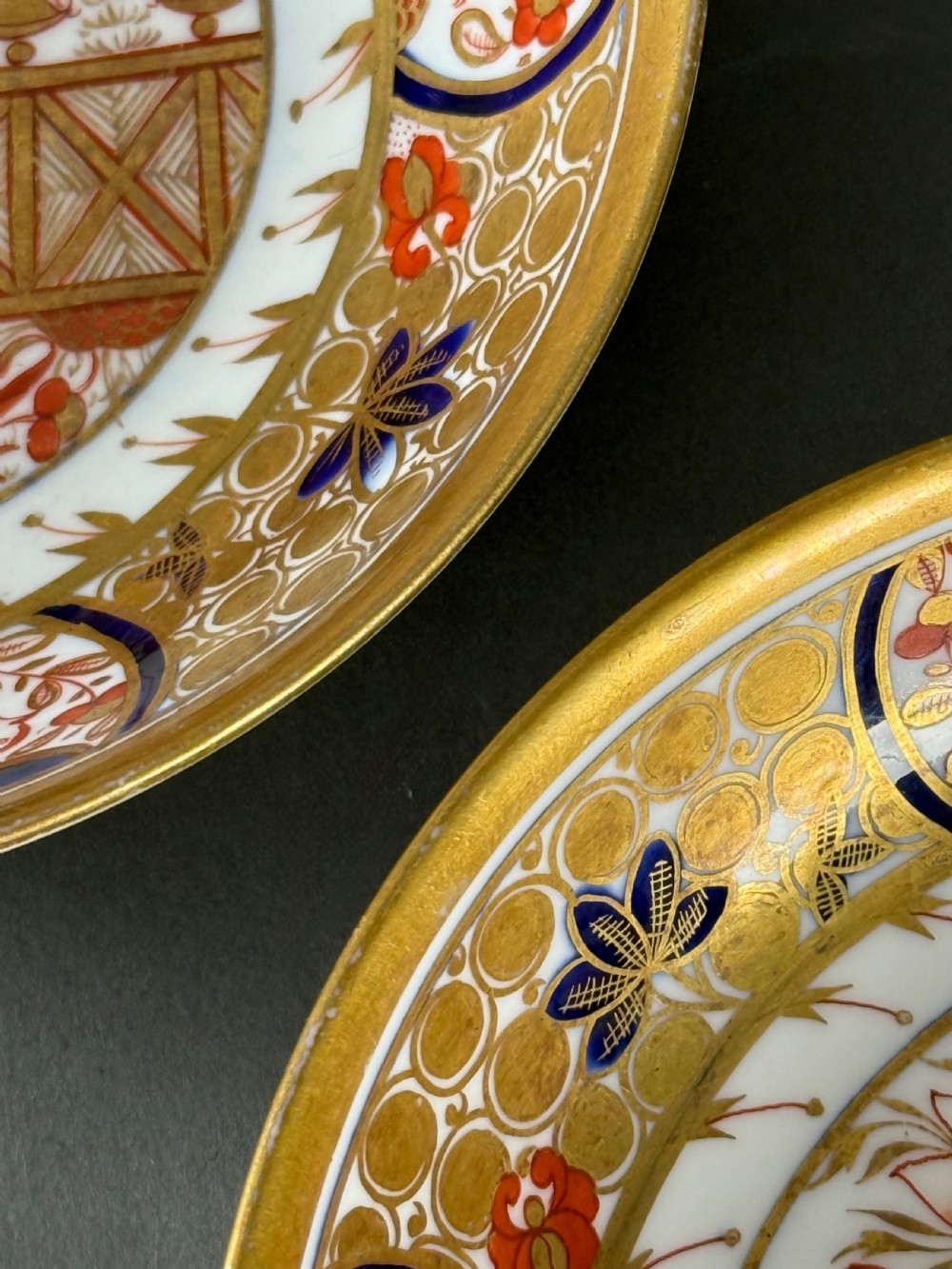 Pair of Regency Spode Imari Dishes Hand Painted with Lavish Gilding England Circa 1820 View IV