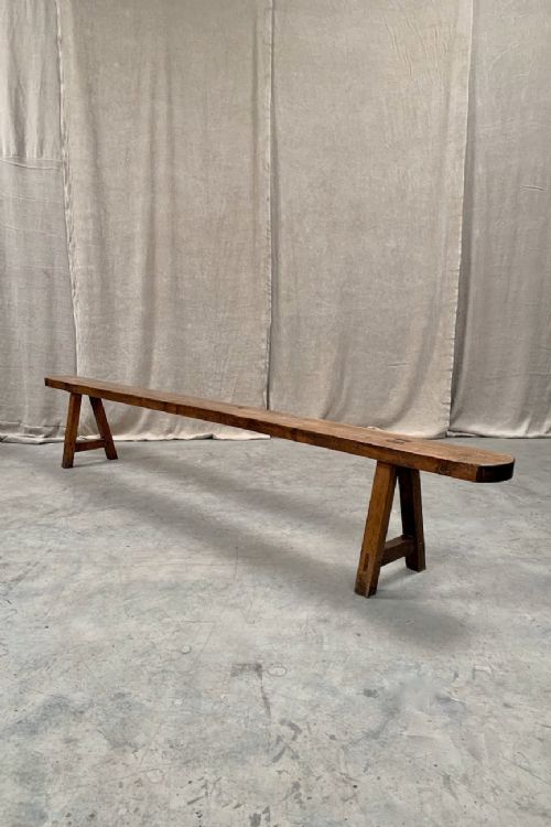 Slim oak bench