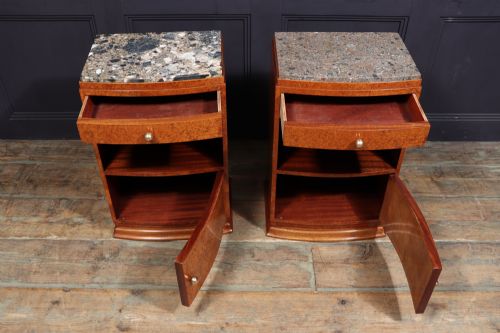 Pair of Art Deco Bedside Cabinets in Amboyna