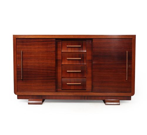 French Art Deco Sideboard with Sliding Doors