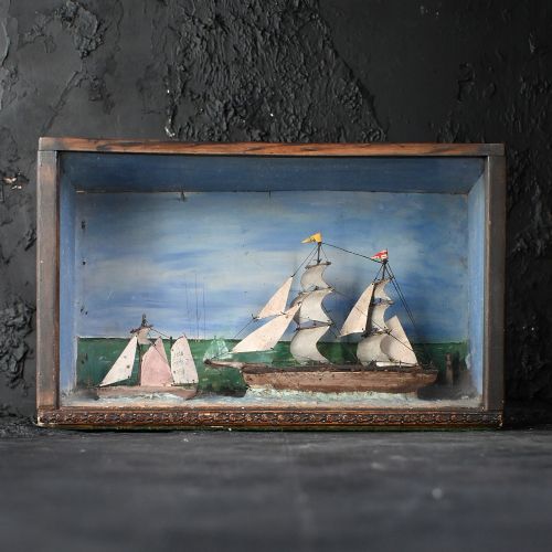 fig 1. Folk art sailboat diorama