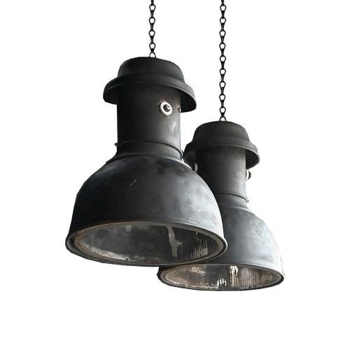 PAIR OF EARLY 20TH CENTURY ENGLISH FACTORY LIGHTS