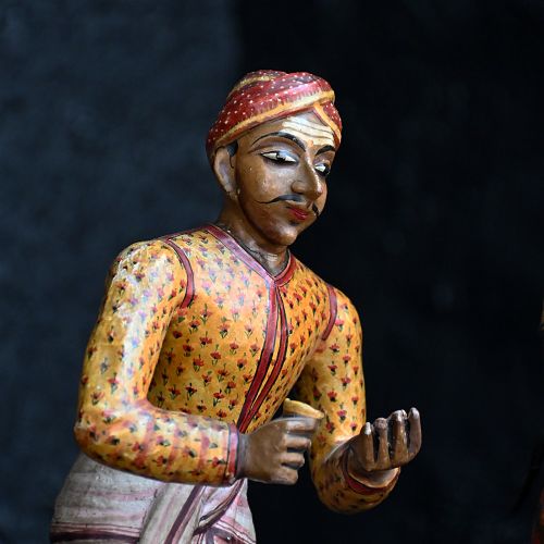 fig 1. Pair of late 19th Century polychrome indian figures