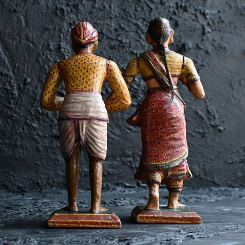 fig 3. Pair of late 19th Century polychrome indian figures
