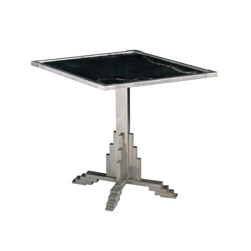 AMERICAN ART DECO MIRRORED TOP SIDE TABLE