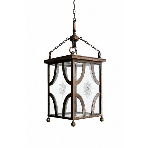 A LARGE19TH CENTURY BRASS ENGLISH HALLWAY LANTERN