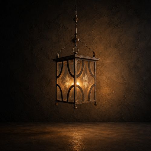 A LARGE19TH CENTURY BRASS ENGLISH HALLWAY LANTERN - ADDITIONAL PHOTO 1