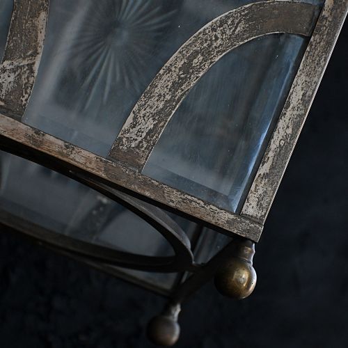 A LARGE19TH CENTURY BRASS ENGLISH HALLWAY LANTERN - ADDITIONAL PHOTO 5