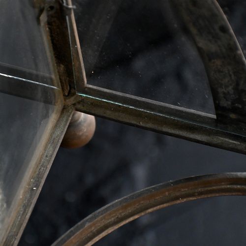 A LARGE19TH CENTURY BRASS ENGLISH HALLWAY LANTERN - ADDITIONAL PHOTO 9