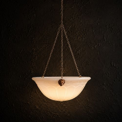 HUGE EARLY 20TH CENTURY ENGLISH MOONSTONE LIGHT - ADDITIONAL PHOTO 1