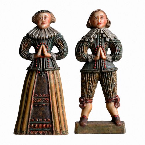 19th Century Hand Carved Wax Figures