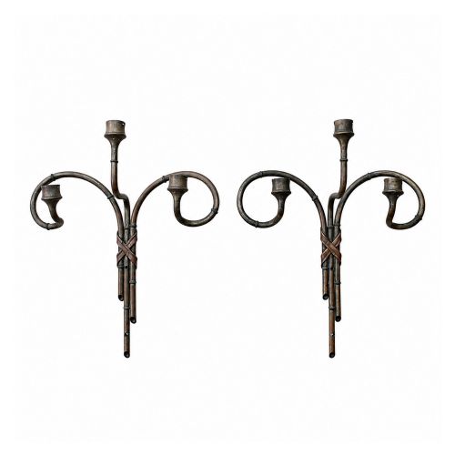 Early 20th Century Bamboo Wall Lights
