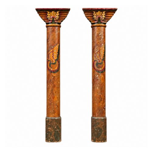 Matched Pair of Early 20th Century English Carousel Fairground Columns