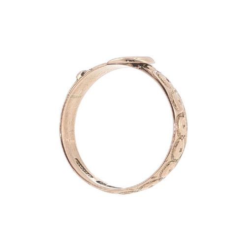 ANTIQUE VICTORIAN 9CT ROSE GOLD BUCKLE RING BIRMINGHAM 1891 - ADDITIONAL PHOTO 4