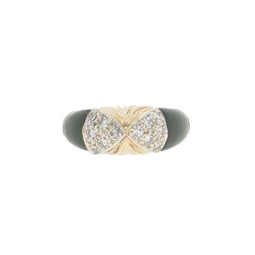 VINTAGE KUTCHINSKY 18CT YELLOW GOLD DIAMOND BLACK ONYX RING CIRCA 1975 - ADDITIONAL PHOTO 1