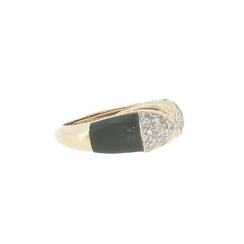 VINTAGE KUTCHINSKY 18CT YELLOW GOLD DIAMOND BLACK ONYX RING CIRCA 1975 - ADDITIONAL PHOTO 2