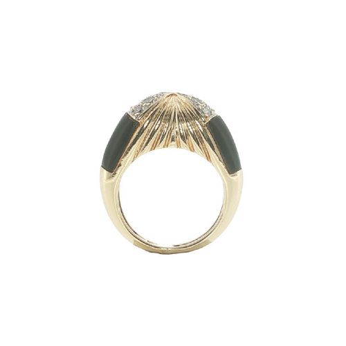 VINTAGE KUTCHINSKY 18CT YELLOW GOLD DIAMOND BLACK ONYX RING CIRCA 1975 - ADDITIONAL PHOTO 4