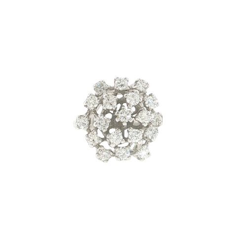 Vintage 1977 18ct White Gold 1.40ct Diamond Cocktail Ring