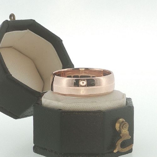 Antique 9ct Rose Gold Wedding Band Ring 5mm Size N