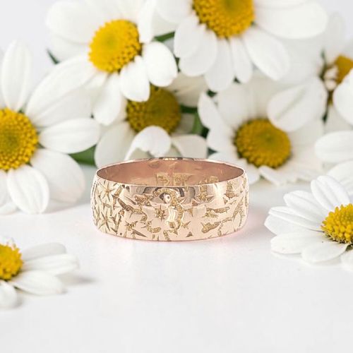 Antique 9ct Rose Gold Band Ring 6mm Hallmarked Chester 1903