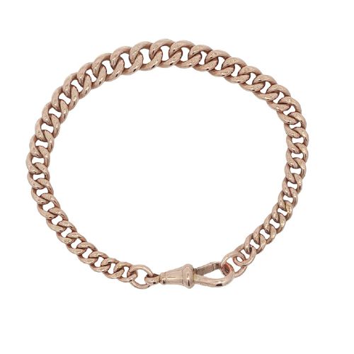 Antique 9ct Rose Gold Graduated Albert Bracelet