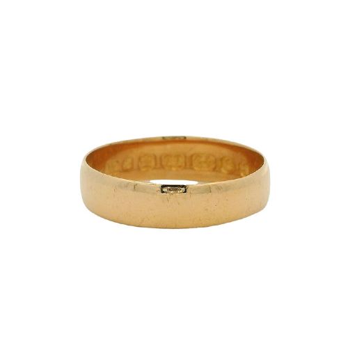 Antique 22ct Gold Wedding Band Ring 4mm Dated 1889