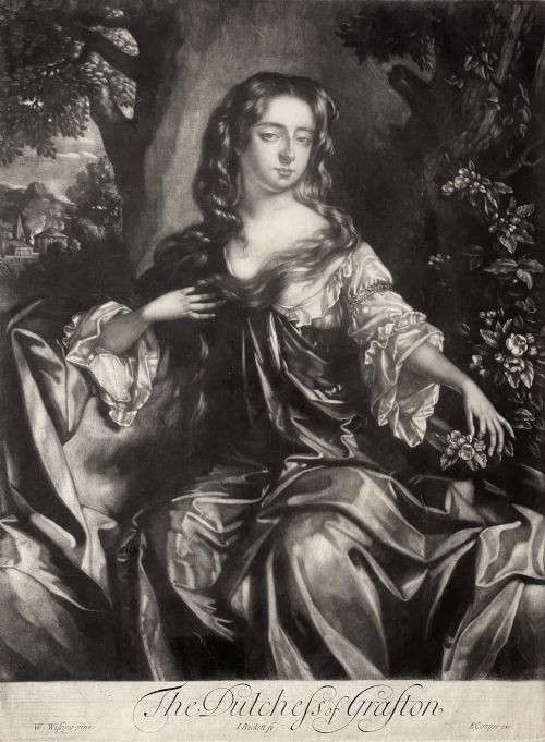 fig 1. MEZZOTINT PORTRAIT OF THE DUCHESS OF GRAFTON - BY ISAAC BECKETT AFTER WILLIAM WISSING