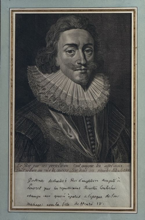 fig 1. RARE KING CHARLES I (1600 - 1649) - LINE ENGRAVING c.1625 AFTER DANIEL MITJENS.