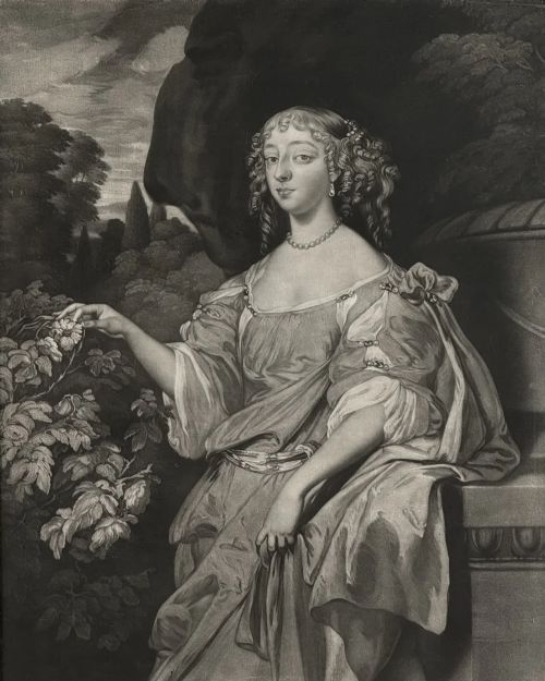 fig 2. MEZZOTINT PORTRAIT OF HENRIETTA HYDE COUNTESS OF ROCHESTER BY THOMAS WATSON AFTER SIR PETER LELY.
