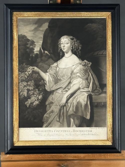 fig 3. MEZZOTINT PORTRAIT OF HENRIETTA HYDE COUNTESS OF ROCHESTER BY THOMAS WATSON AFTER SIR PETER LELY.
