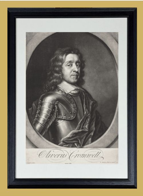 Mezzotint Portrait of Oliver Cromwell (1599-1648) - By John Bowles After Robert Pelham, After Robert Walker