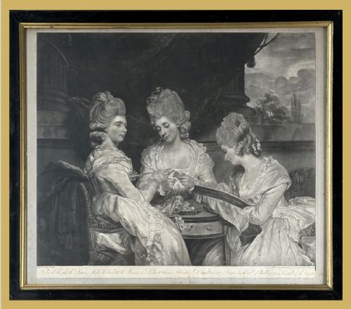 MEZZOTINT PORTRAIT OF THE LADIES WALDEGRAVE BY VALENTINE GREEN AFTER SIR JOSHUA REYNOLDS