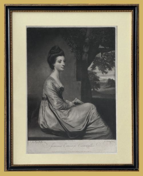 MEZZOTINT PORTRAIT OF JEMIMA JONES COUNTESS OF CORNWALLIS BY JAMES WATSON AFTER SIR JOSHUA REYNOLDS