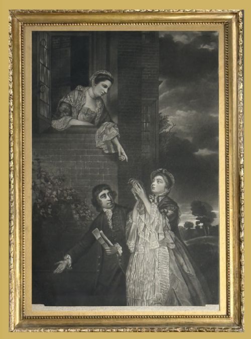 Mezzotint Portrait of Lady Sarah Lennox, Lady Susan Strangeways and Charles James Fax When Young by James Watson After Sir Joshua Reynolds.
