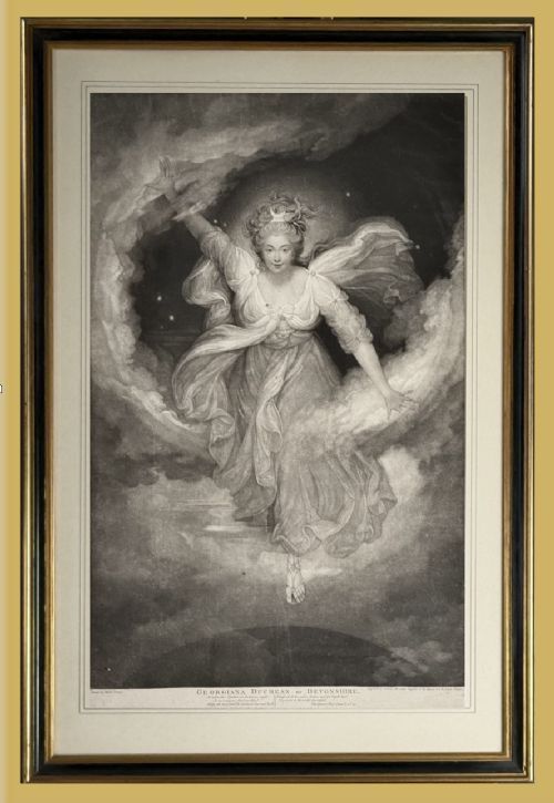MEZZOTINT PORTRAIT OF GEORGIANA CAVENDISH DUCHESS OF DEVONSHIRE BY VALENTINE GREEN AFTER MARIA HADFIELD COSWAY