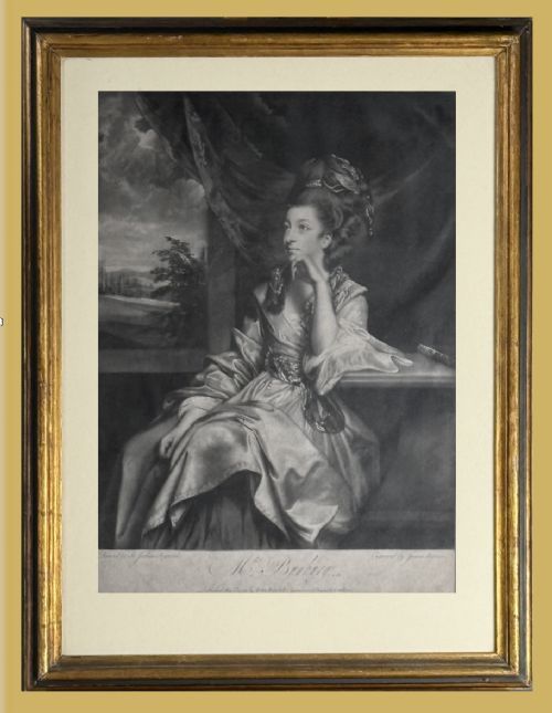 Mezzotint Portrait of Catherine Bunbury (Nee Horneck) by James Watson After Sir Joshua Reynolds.