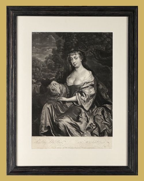 Mezzotint Portrait of Elizabeth Hamilton Countess De Gramont - By  James Macardell After Sir Peter Lely.