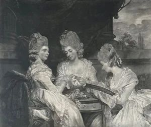 Mezzotint Portrait of the Ladies Waldegrave by Valentine Green After Sir Joshua Reynolds 
