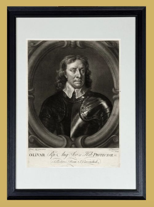 MEZZOTINT PORTRAIT OF OLIVER CROMWELL (1599-1648) - BY JOSEPH SYMPSON AFTER SIR PETER LELY.